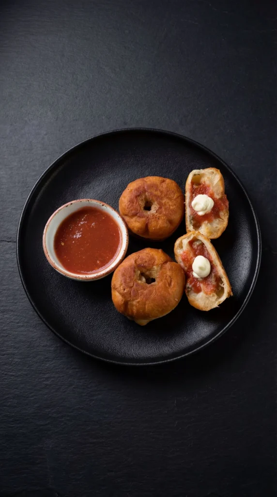 86 Авторские беляши с говядиной с томатным соусом / Signature fried pie «Belyashi» with Beef and tomato sauce