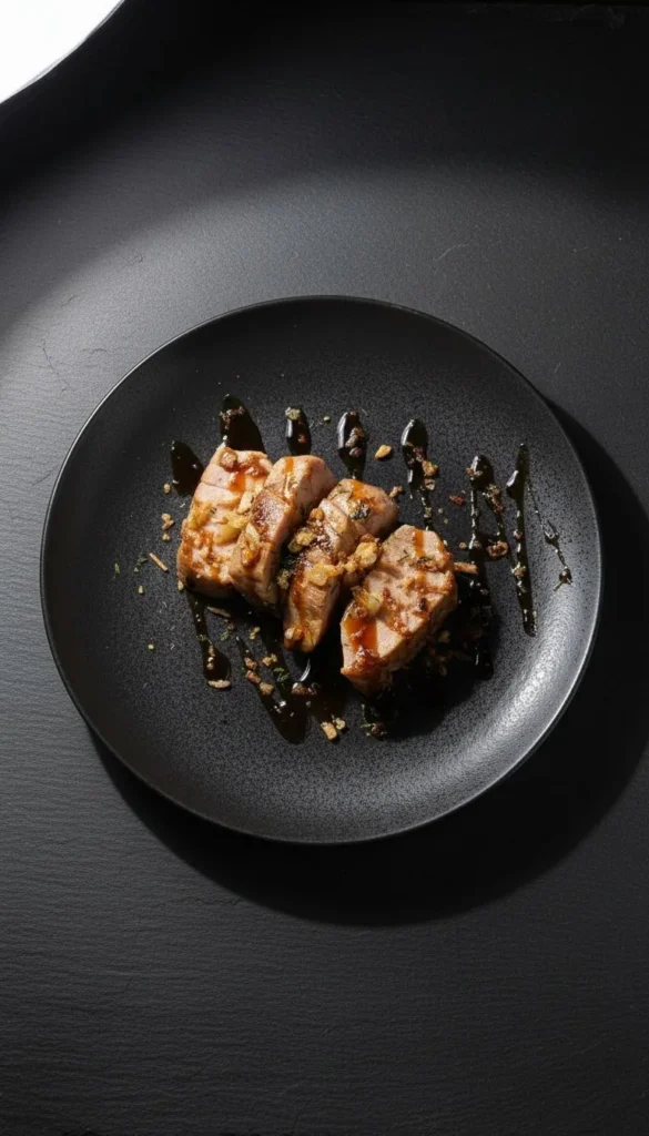 60 Стейк из тунца с соусом терияки / Tuna steak with teriyaki sauce